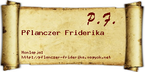 Pflanczer Friderika névjegykártya